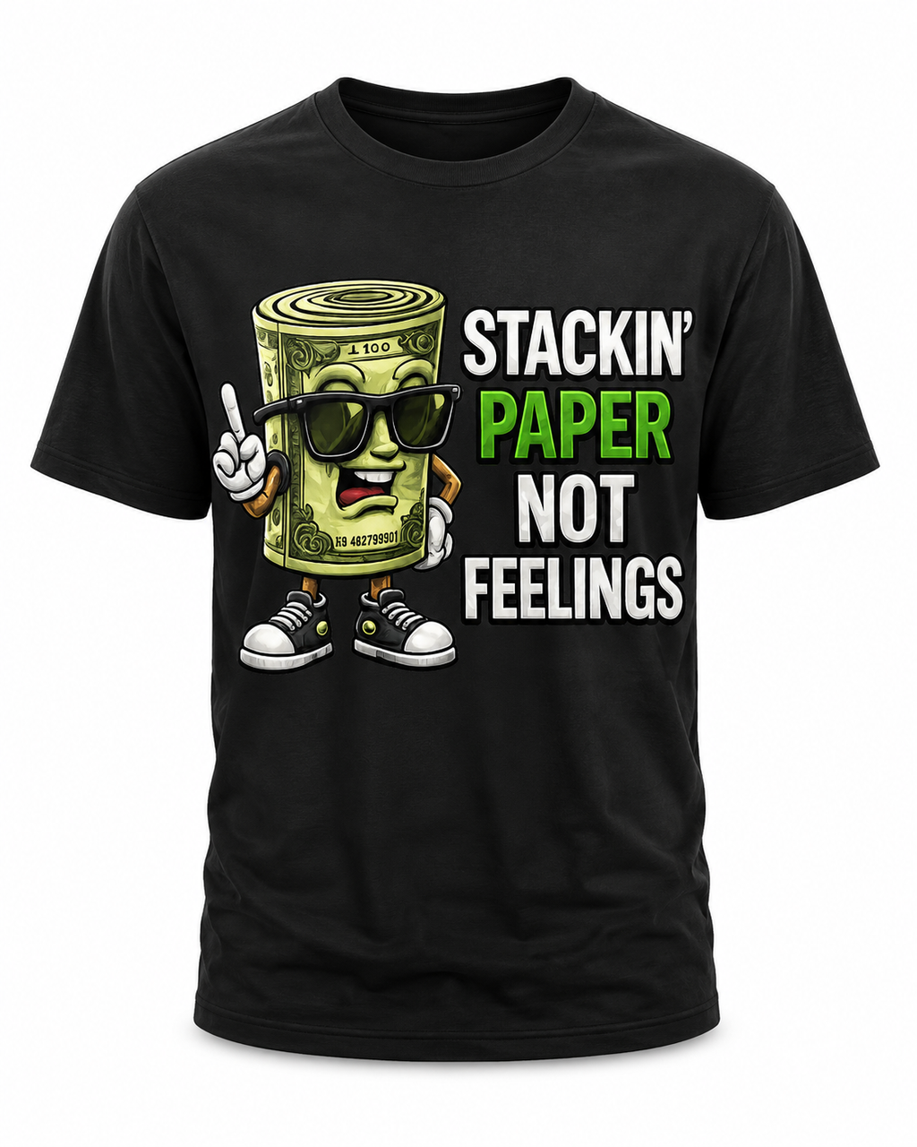 Stackin’ Paper, Not Feelings Graphic T-Shirt