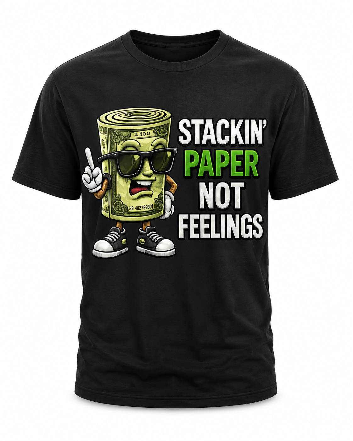 Stackin’ Paper, Not Feelings Graphic T-Shirt