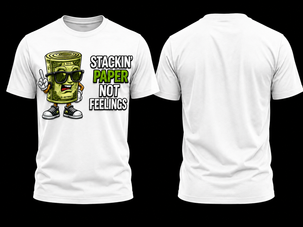 Stackin’ Paper, Not Feelings Graphic T-Shirt